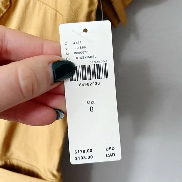 Anthropologie Maeve The Colette Weekend Jumpsuit Camel Tan Size 8 Belted NEW - Picture 11 of 13